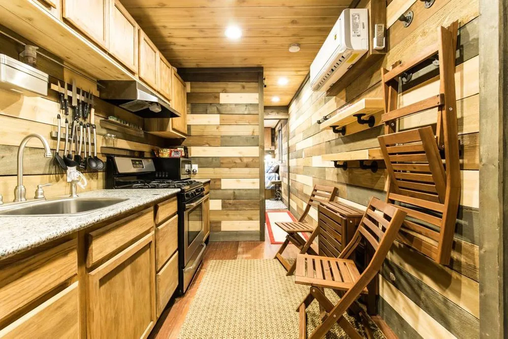 Rustic Interior - Blue Steel Tiny Container Home