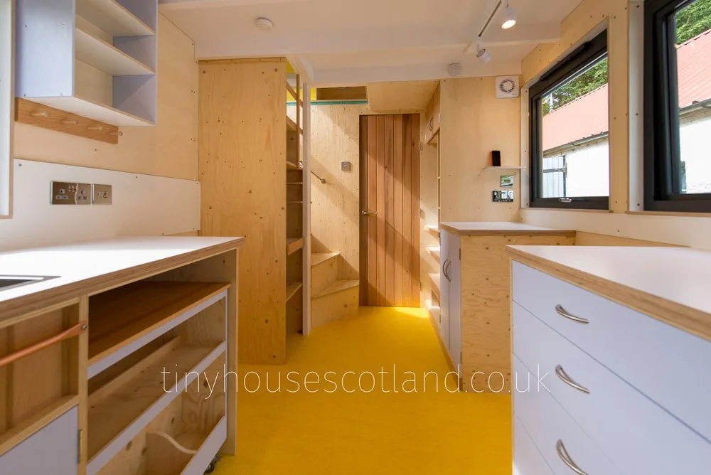 Galley Kitchen - NestPod by Tiny House Scotland