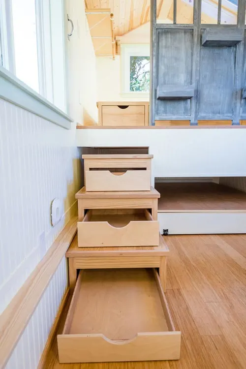 Storage Stairs - KerriJo's Tiny House by MitchCraft Tiny Homes