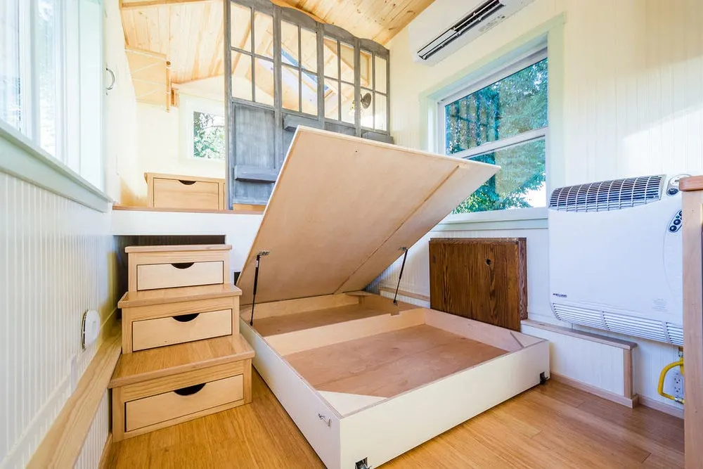 Bed Storage - KerriJo's Tiny House by MitchCraft Tiny Homes