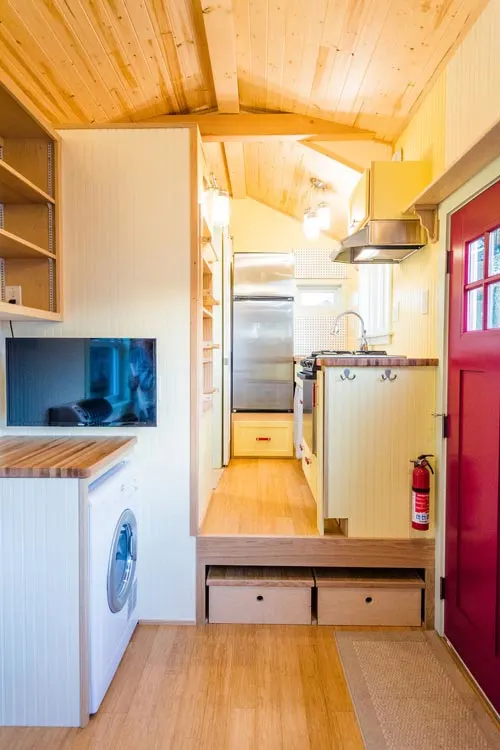 Raised Kitchen Platform - KerriJo's Tiny House by MitchCraft Tiny Homes