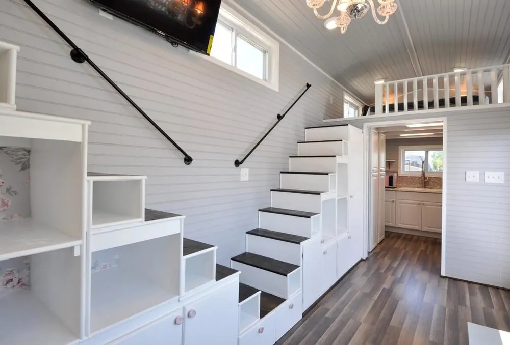 Double Storage Staircase - Getaway by Tiny House Building Company