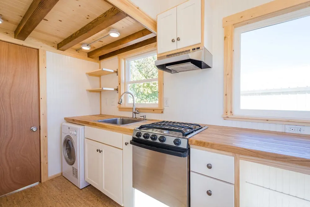 Gas Range w/ Hood - Kailey's 22' Off-Grid Tiny House by Mitchcraft Tiny Homes