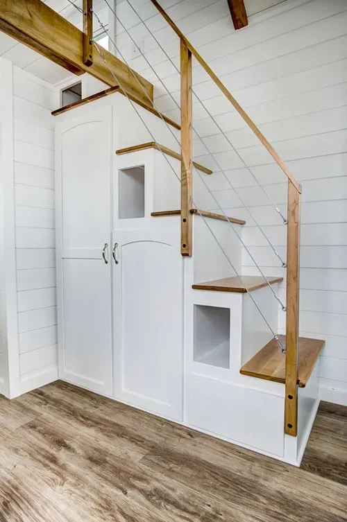 White Storage Staircase - Kitty Hawk by Modern Tiny Living