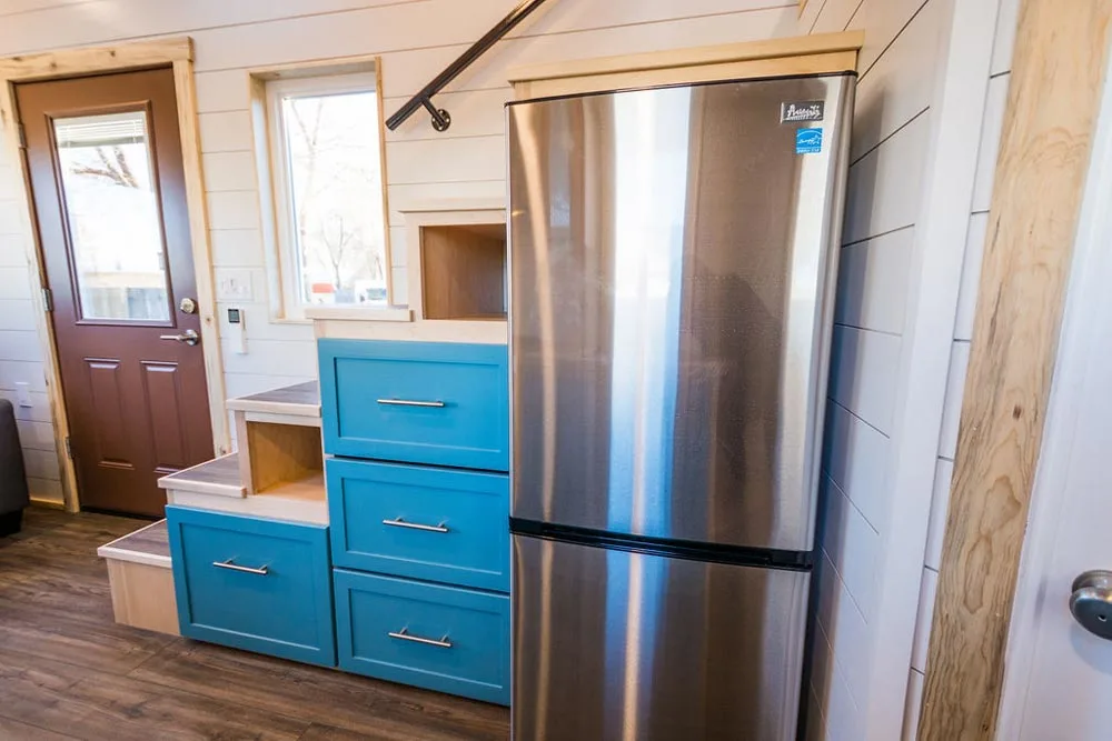 Stainless Steel Refrigerator - 20' Tiny House by MitchCraft Tiny Homes