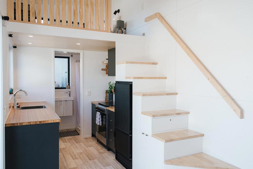 Kitchen & Stairs - Ibbotson Tiny House by Build Tiny