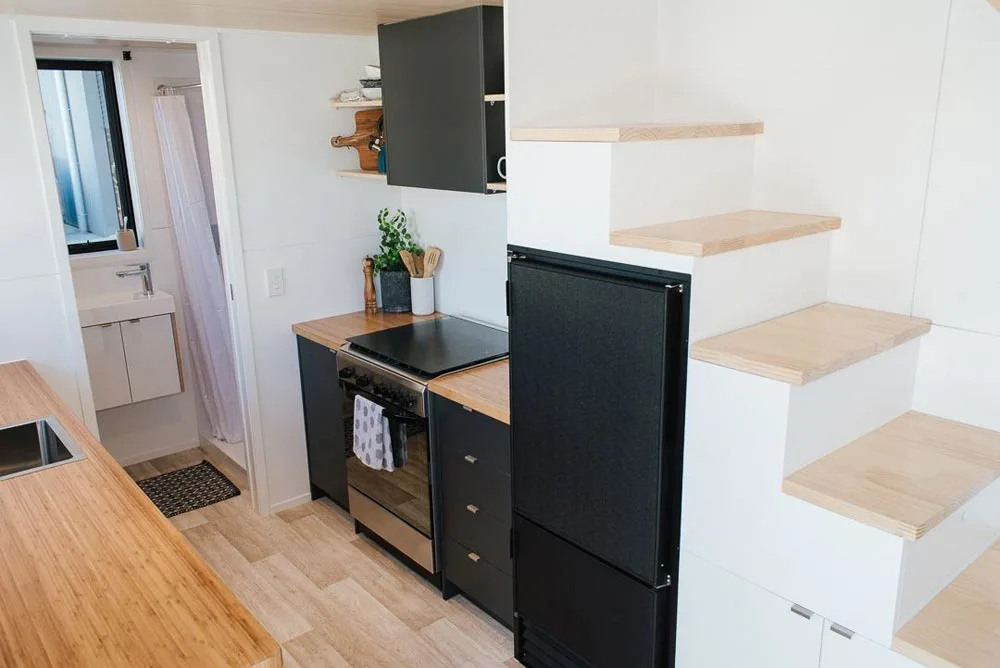Black 12v Refrigerator - Ibbotson Tiny House by Build Tiny