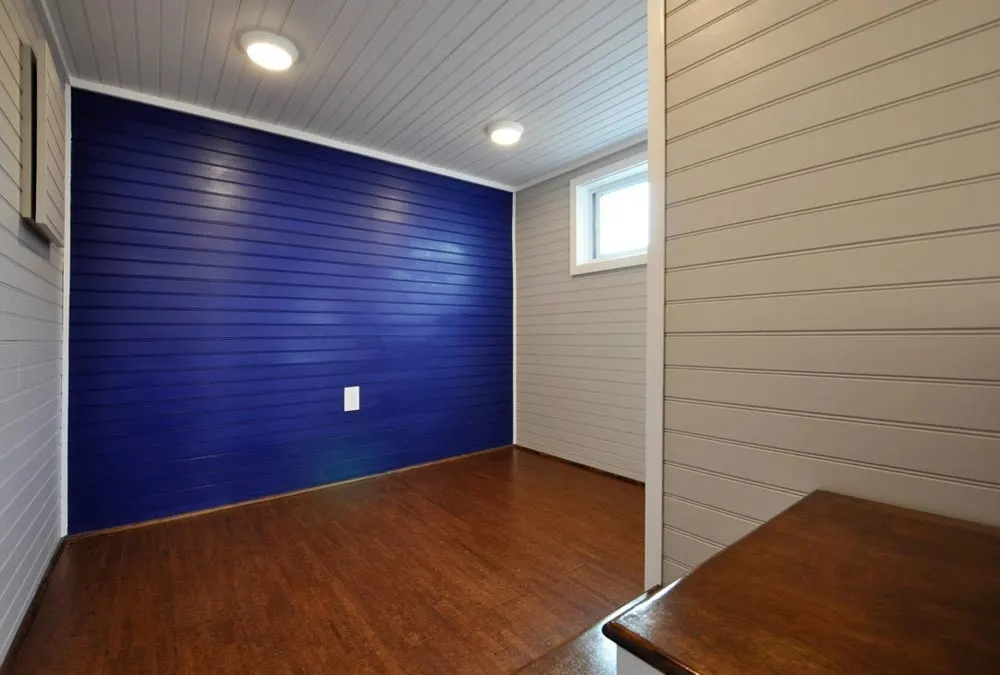 Blue Accent Wall - Waterford by Tiny House Building Company