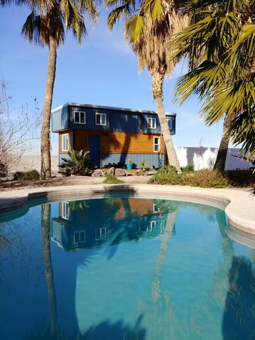 Pool Side View - Blue Baloo by Far Out Tiny Homes