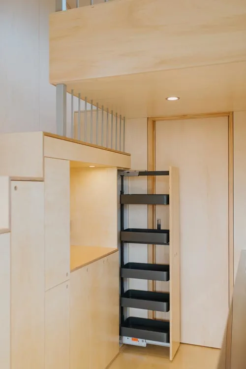 Slide-Out Pantry - First Light Tiny House by Build Tiny