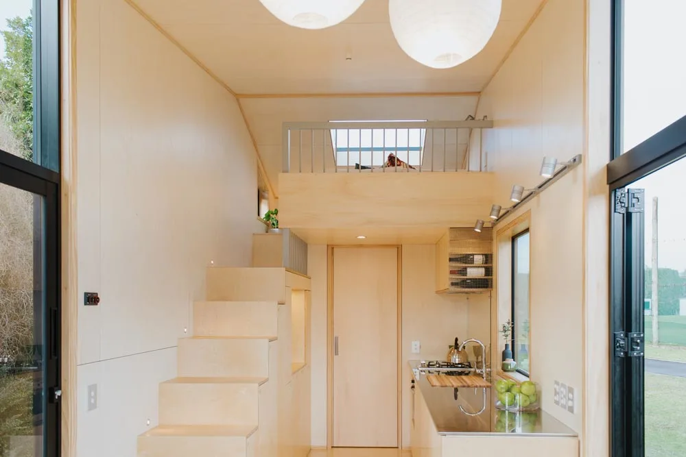 Kitchen & Loft - First Light Tiny House by Build Tiny