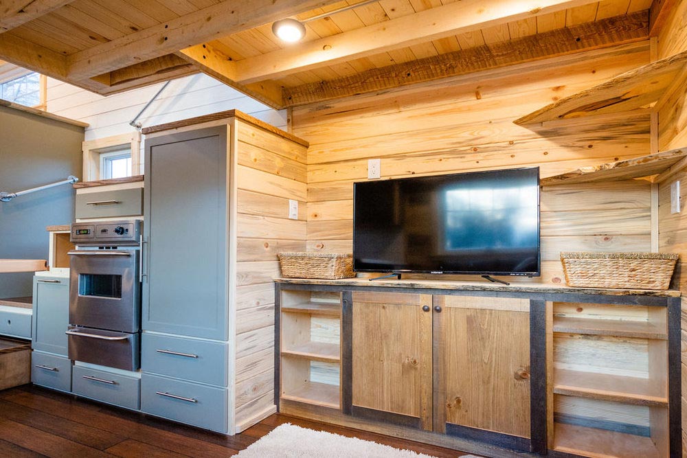 Entertainment Center - Ross' 35' Gooseneck Tiny House by Mitchcraft Tiny Homes