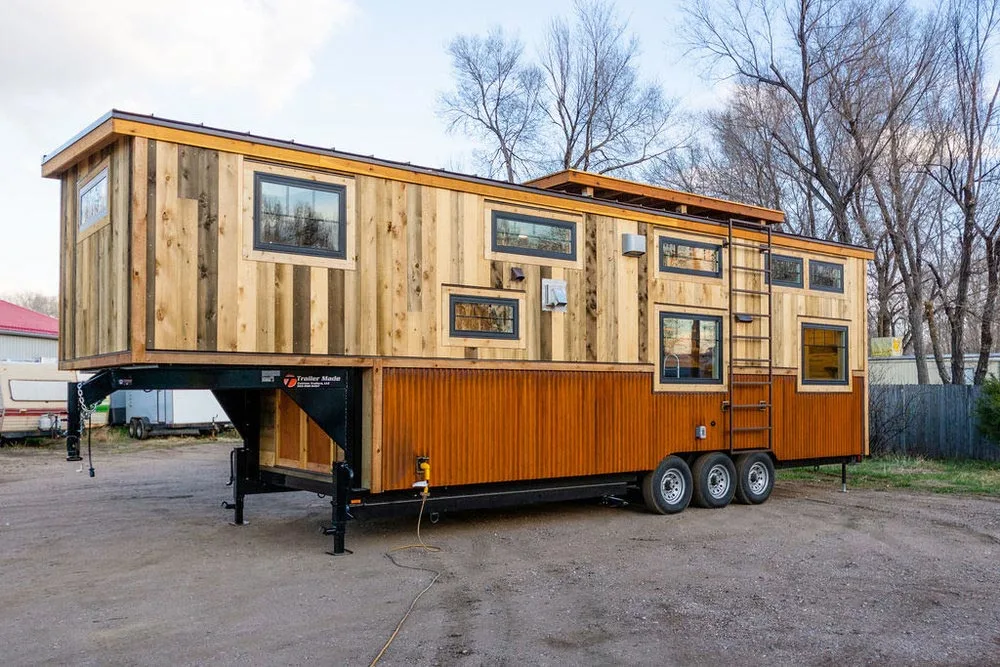 Rear View - Ross' 35' Gooseneck Tiny House by Mitchcraft Tiny Homes