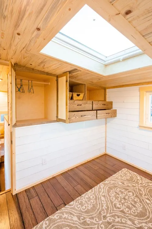 Bedroom Skylight - Ross' 35' Gooseneck Tiny House by Mitchcraft Tiny Homes