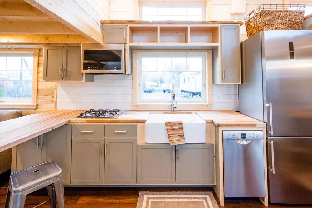 Kitchen Cabinets - Ross' 35' Gooseneck Tiny House by Mitchcraft Tiny Homes
