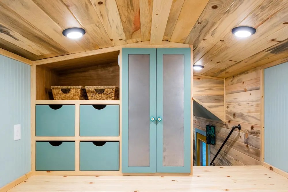 Bedroom Storage - Carrie's 28' Gooseneck Tiny House by Mitchcraft Tiny Homes