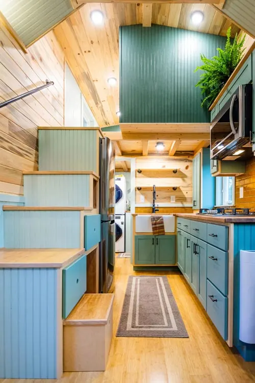 Kitchen & Loft - Carrie's 28' Gooseneck Tiny House by Mitchcraft Tiny Homes