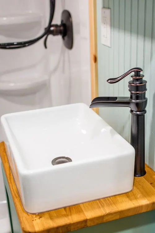 Vessel Sink - Carrie's 28' Gooseneck Tiny House by Mitchcraft Tiny Homes