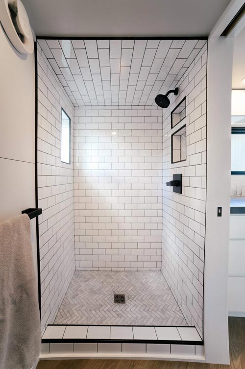 Subway Tile Shower - Kubrick by Wind River Tiny Homes