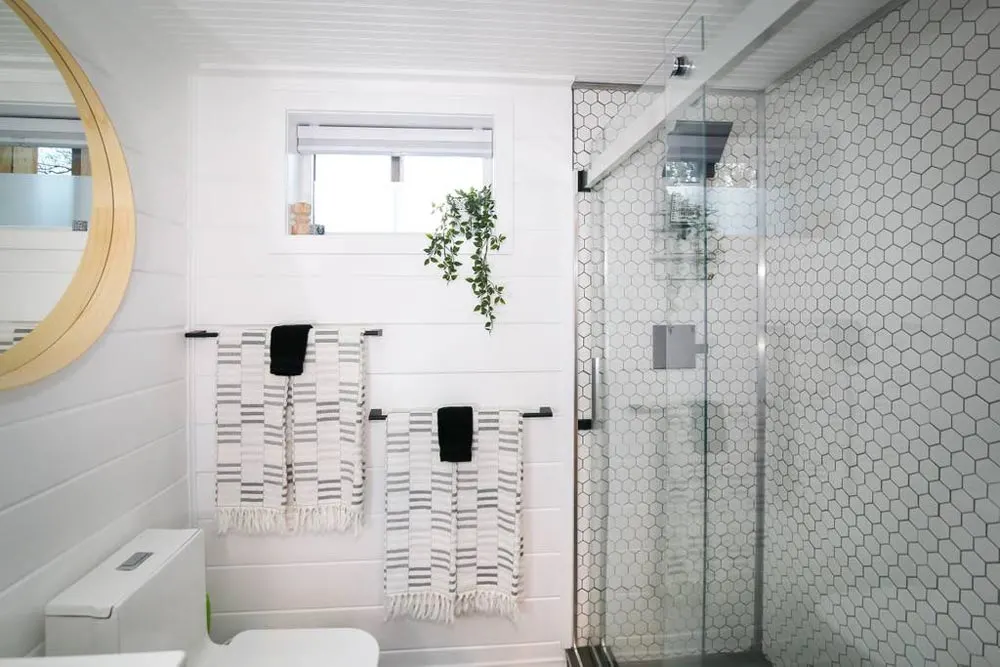 Glass Shower Door - A Tiny Slice of Heaven by Alternative Living Spaces