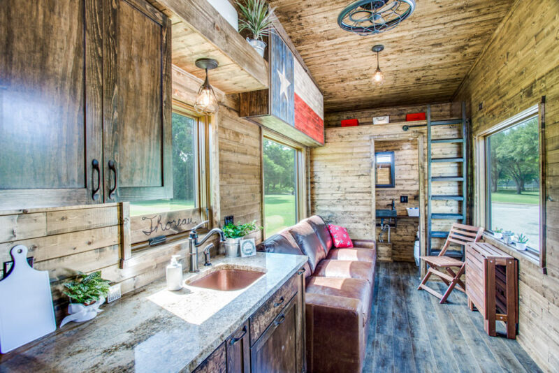 Kitchen & Living Area - Thoreau by Indigo Tiny Homes