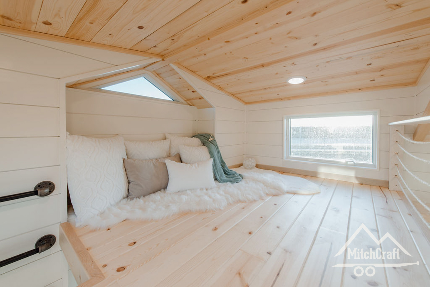 Bedroom Loft w/ Ladder - Kay’s Tiny House by MitchCraft Tiny Homes