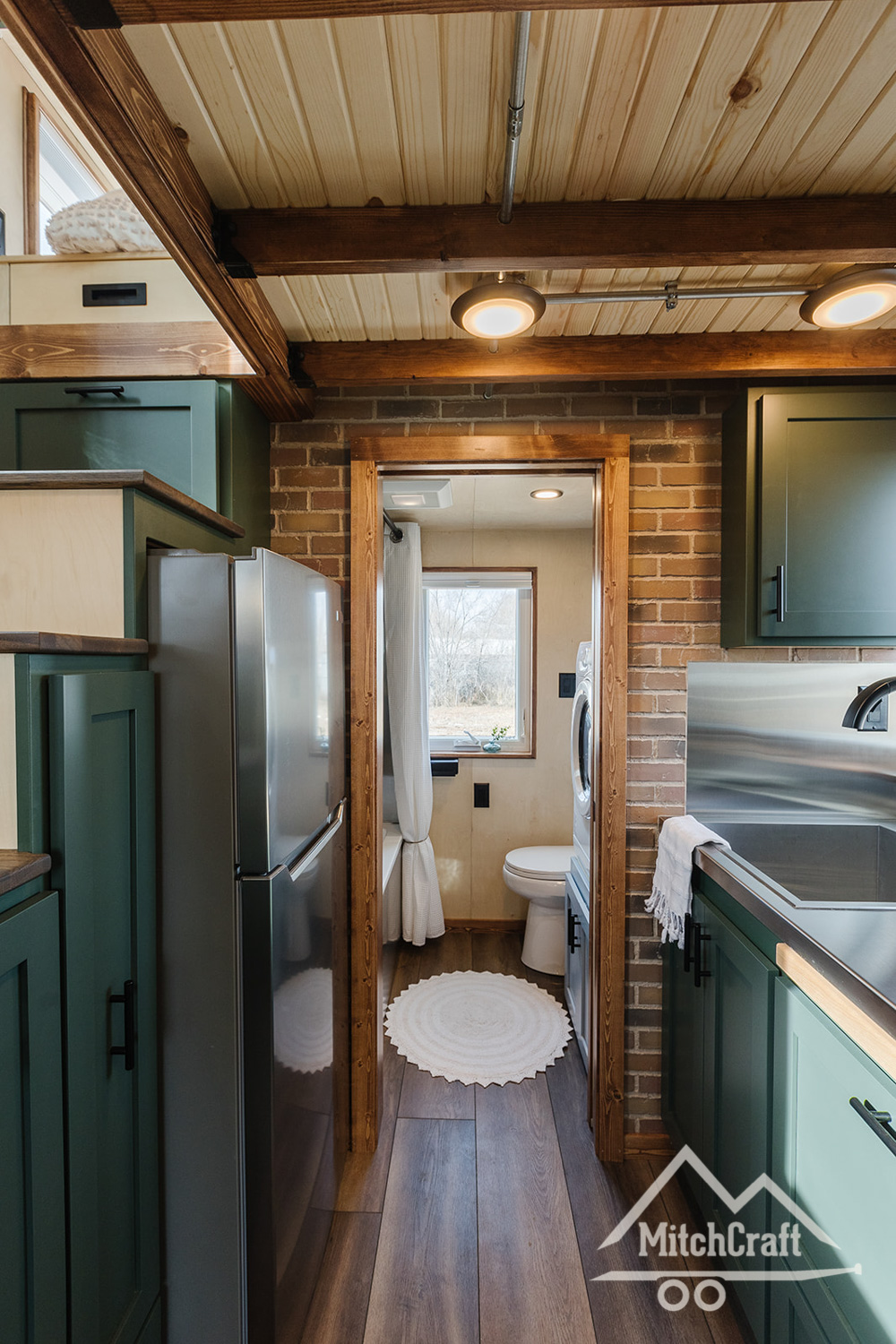 Kitchen & Bathroom - Nicole's 16x8' Tiny House by MitchCraft Tiny Homes