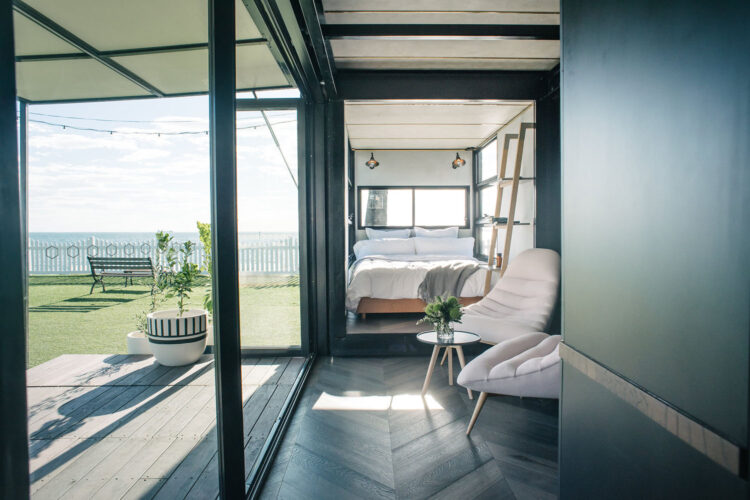 Folding Glass Wall - Portable Hotel Room by Contained