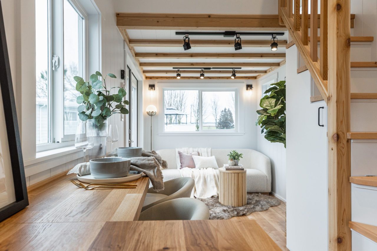 View From Kitchen To Living Room - Canada Goose Arctic Edition by Mint Tiny House Company