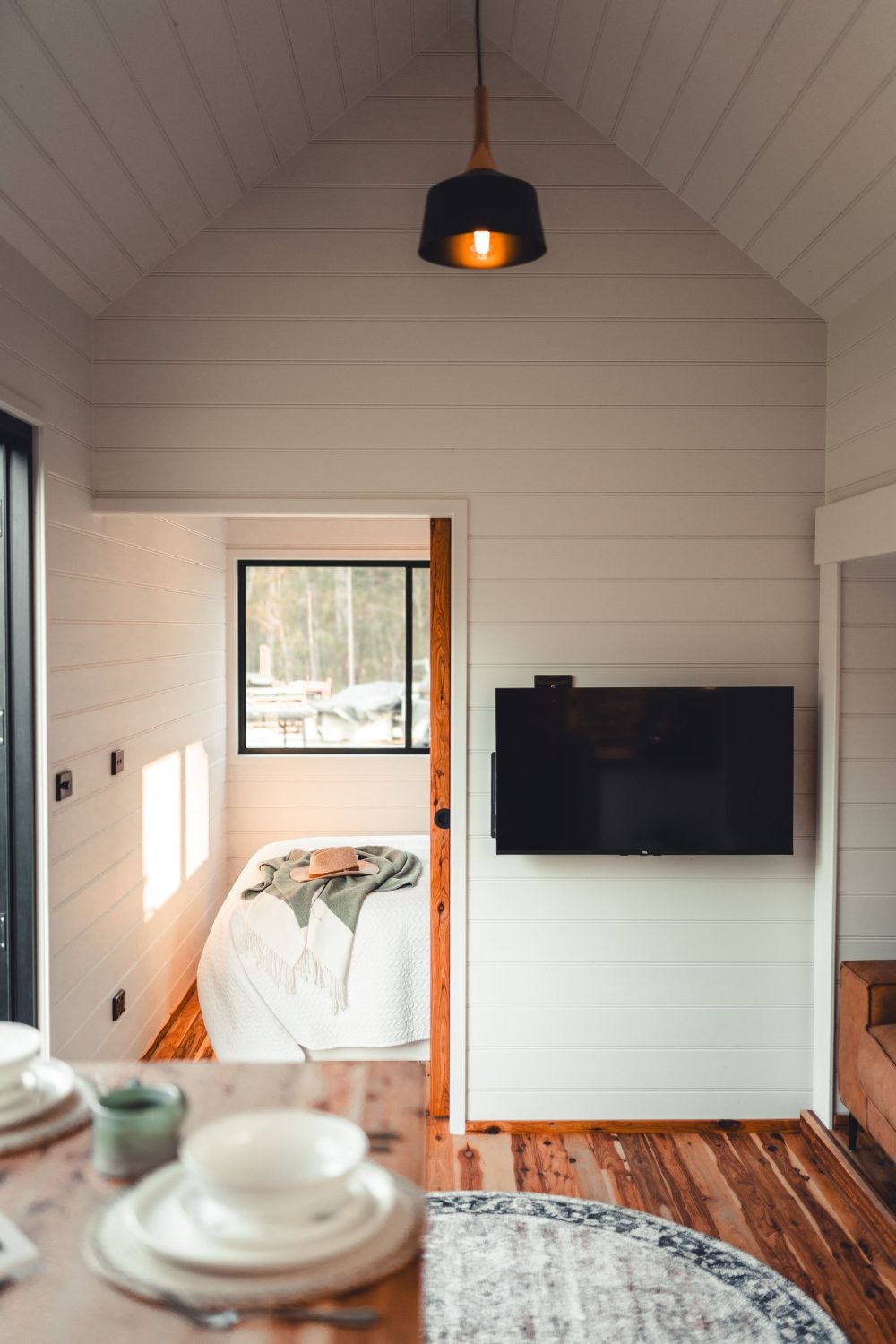 TV in Living Room - Settler by Häuslein Tiny House Co