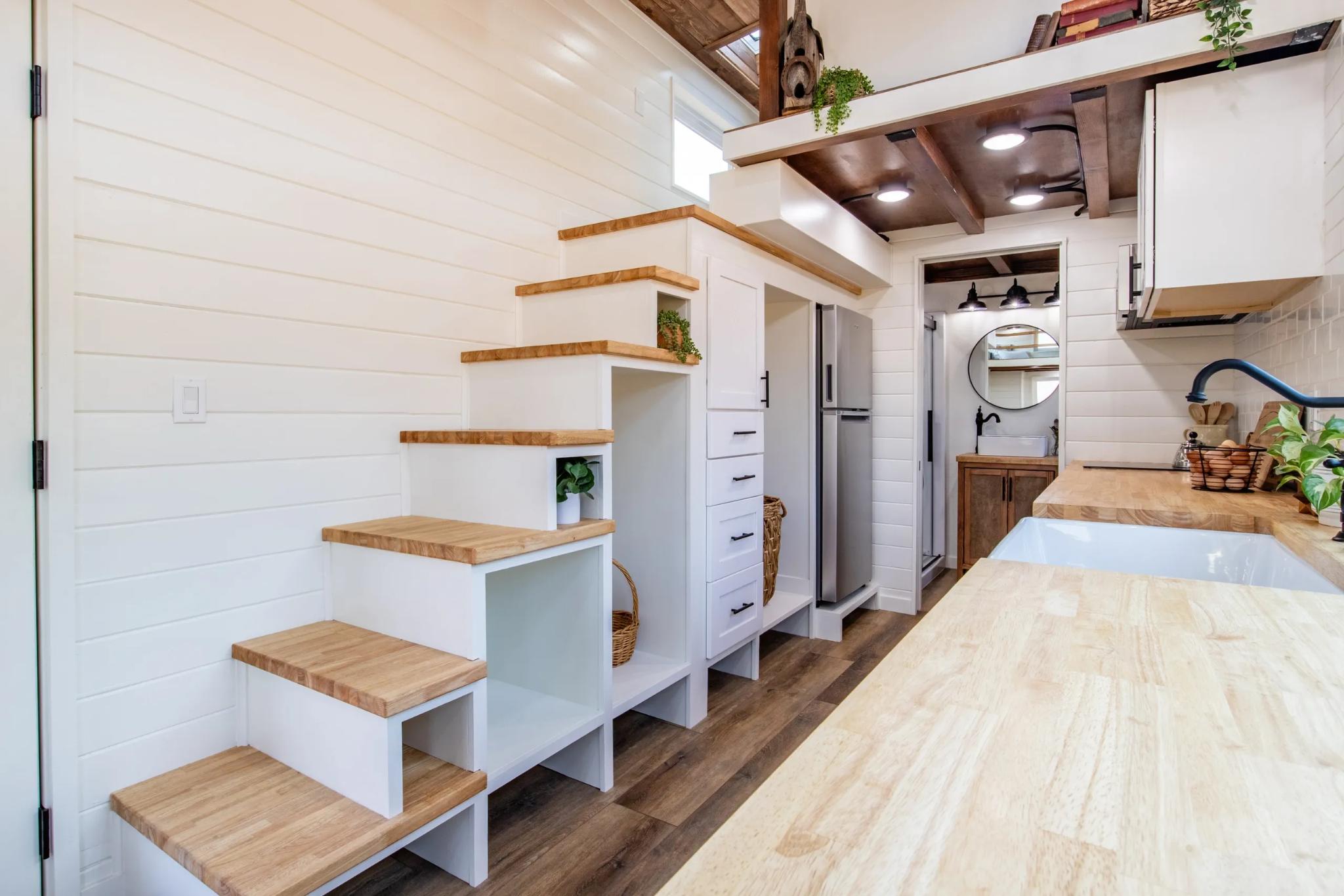 Storage Stairs - Cedar Ridge by JT Collective Tiny Homes