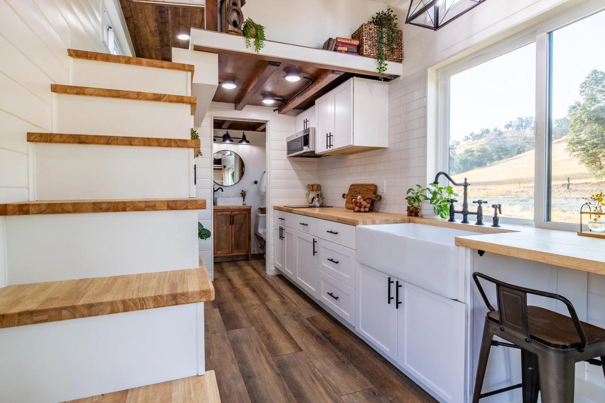 Storage Stairs & Kitchen - Cedar Ridge by JT Collective Tiny Homes