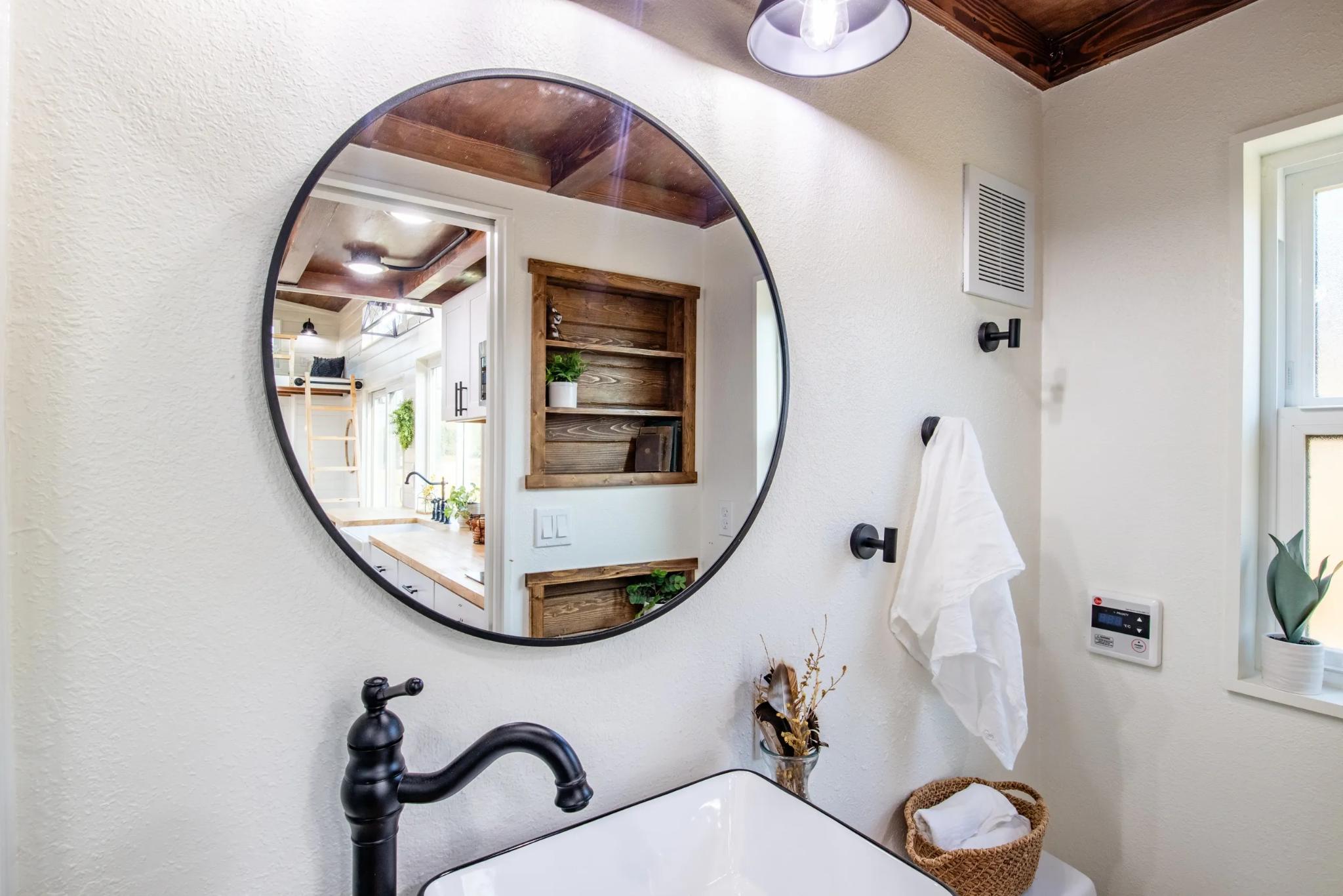 Bathroom Sink & Mirror - Cedar Ridge by JT Collective Tiny Homes