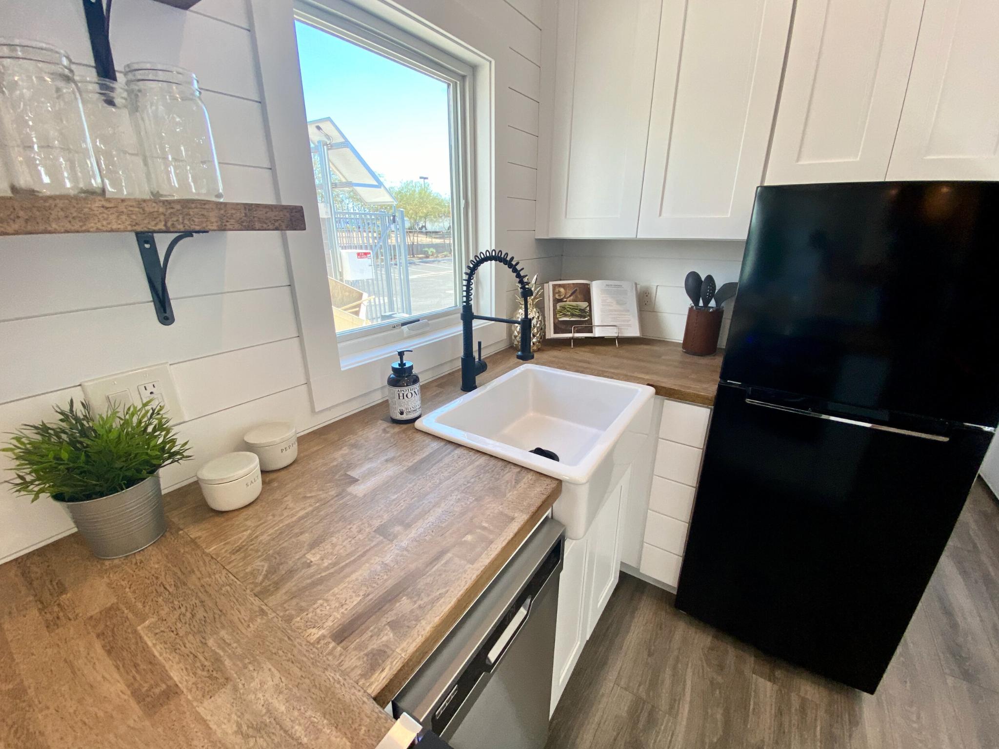 Wood Kitchen Counter - Jen's Château by Uncharted Tiny Homes