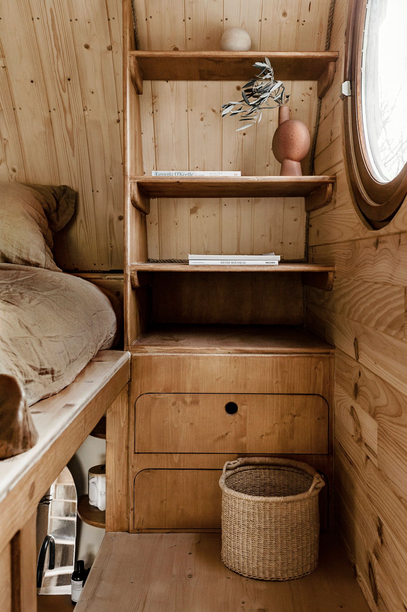 Platform Next to Bed - P'tit Nid Mobile Tiny House