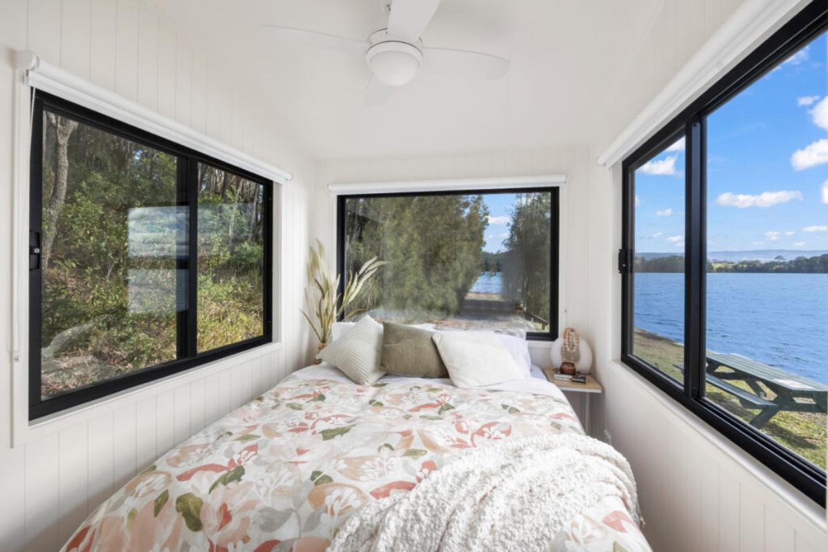 Bedroom With Panoramic Windows - Freedom 8400NLR by Designer Eco Tiny Homes