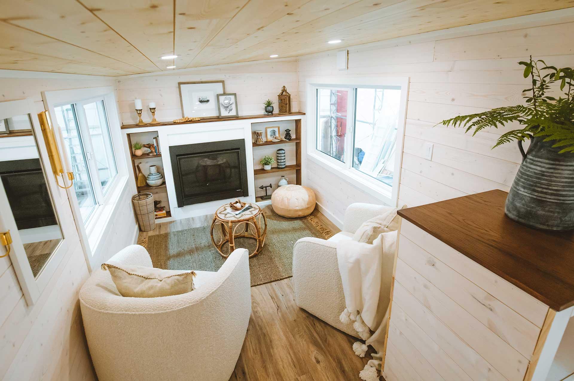 Elevated Living Room - Pacific Retreat by Sunshine Tiny Homes