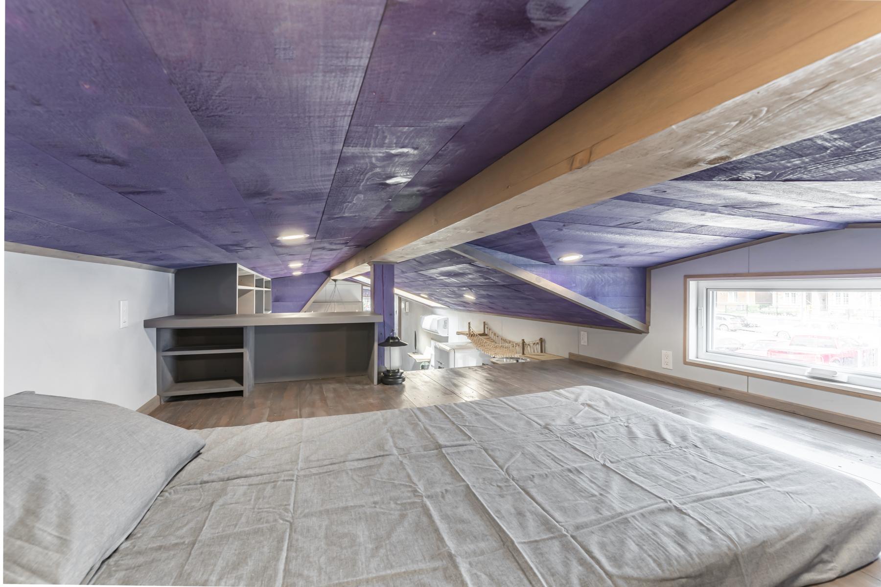 Guest Bedroom Loft - Purple Heart Manor by Acorn Tiny Homes
