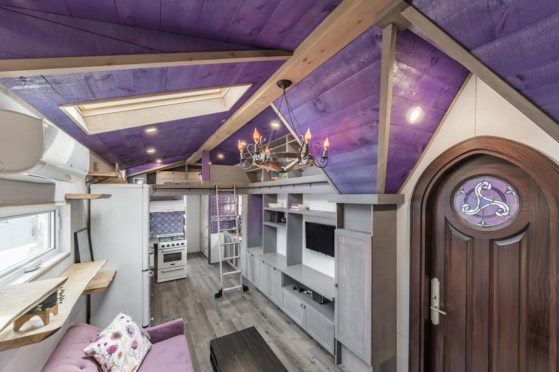 Custom Ceiling - Purple Heart Manor by Acorn Tiny Homes