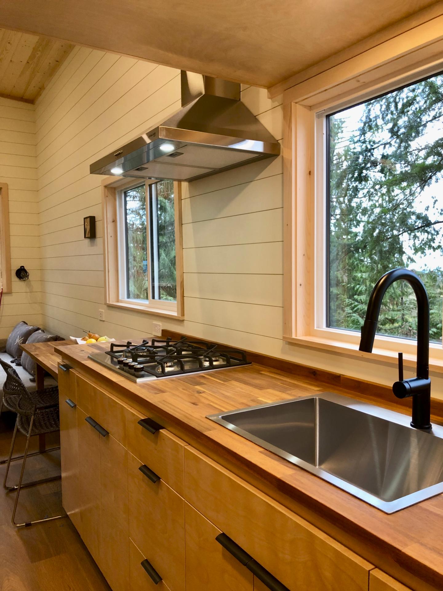 Kitchen with Gas Cooktop - Arbutus 24 by Artelle Tiny Homes