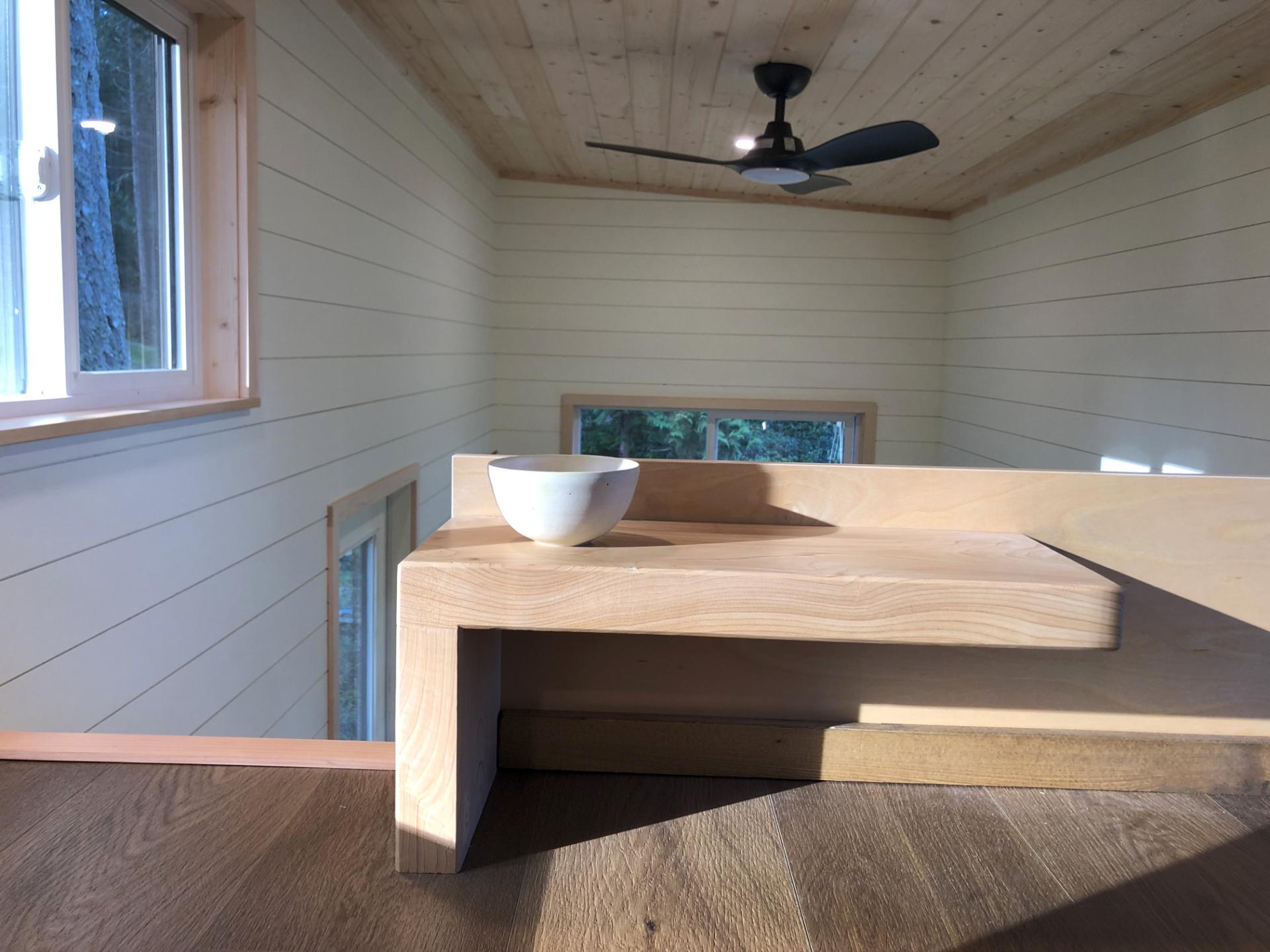 Desk in Loft - Arbutus 24 by Artelle Tiny Homes