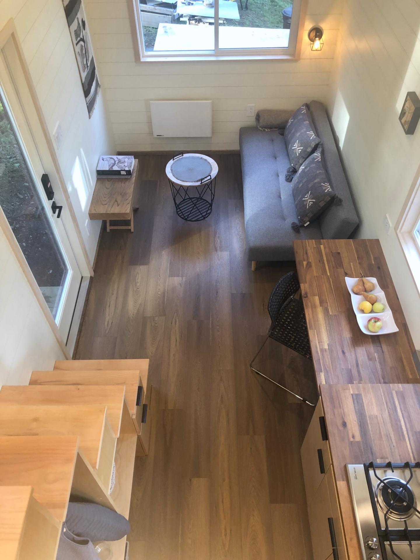 Aerial View of Living Area - Arbutus 24 by Artelle Tiny Homes