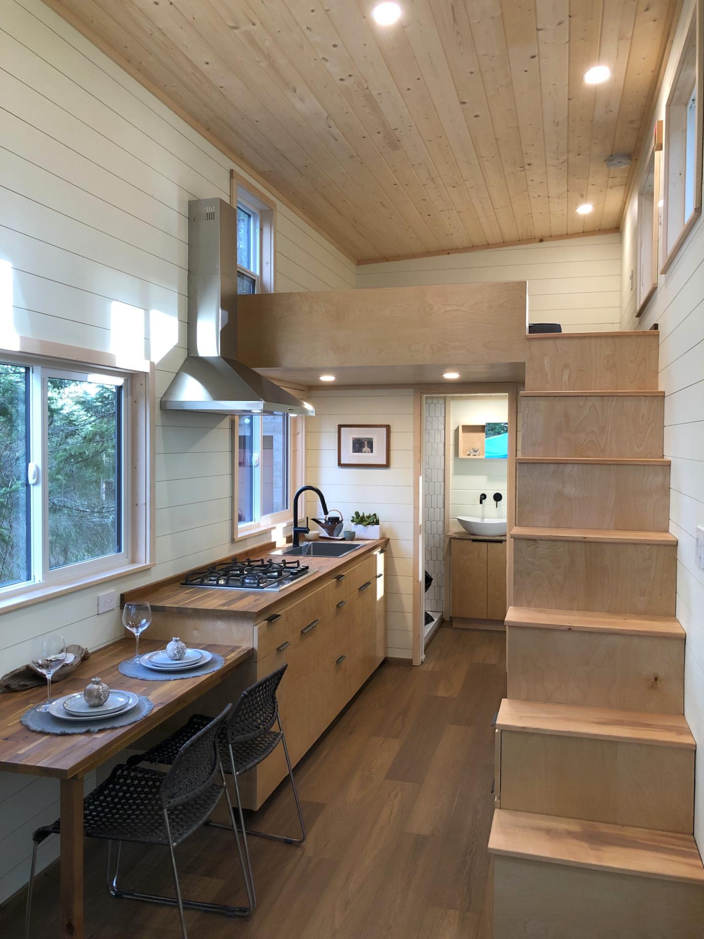 Kitchen and Stairs - Arbutus 24 by Artelle Tiny Homes