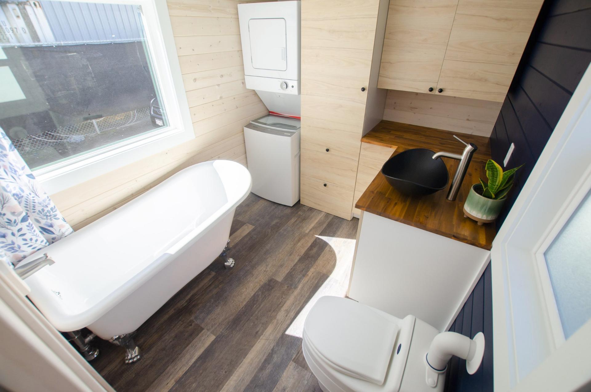 Bathroom with Composting Toilet - Burrow by Rewild Homes