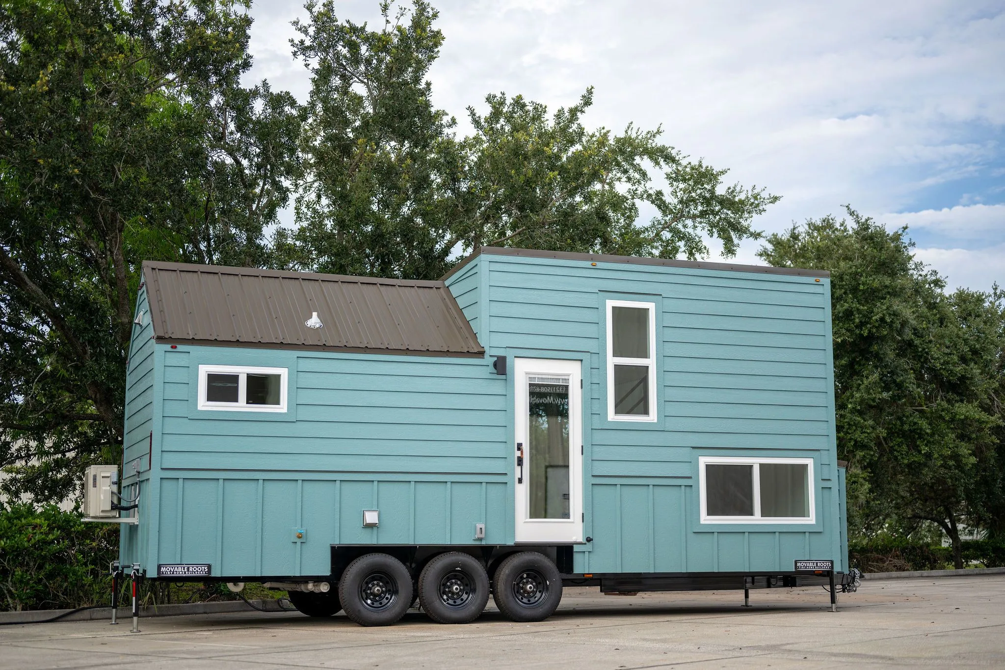 Green Exterior with White Full Light Front Door - Chloe by Movable Roots