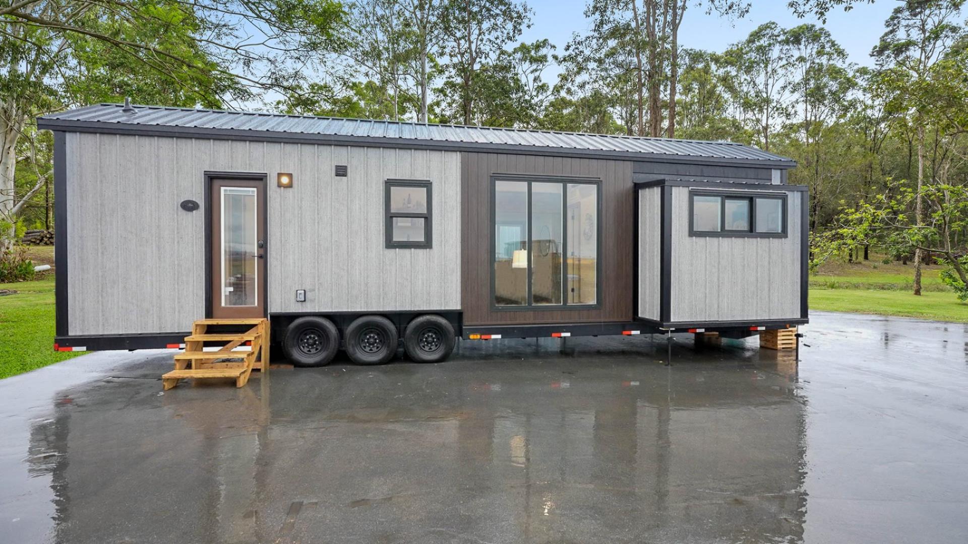 Two Tone Gray Exterior - Cortes by Rover Tiny Homes