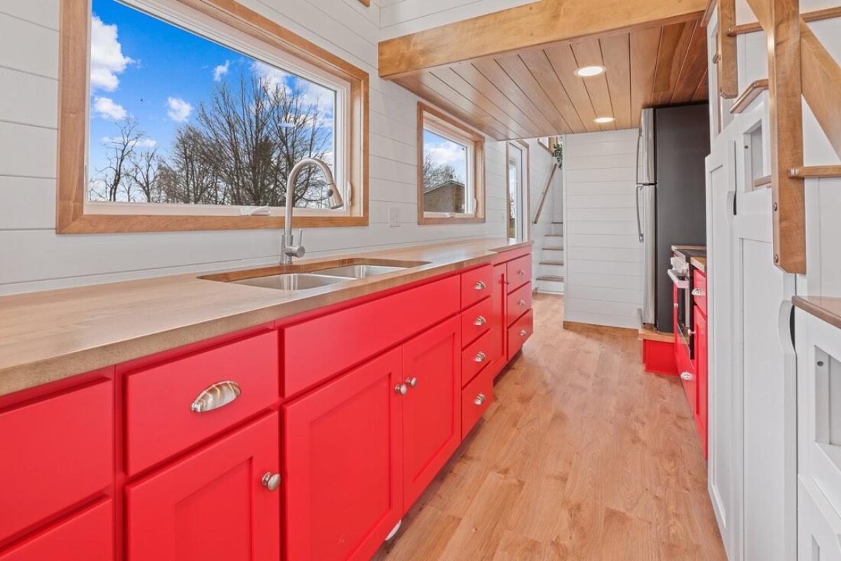 Bright Red Custom Cabinets - Honeylion by Modern Tiny Living
