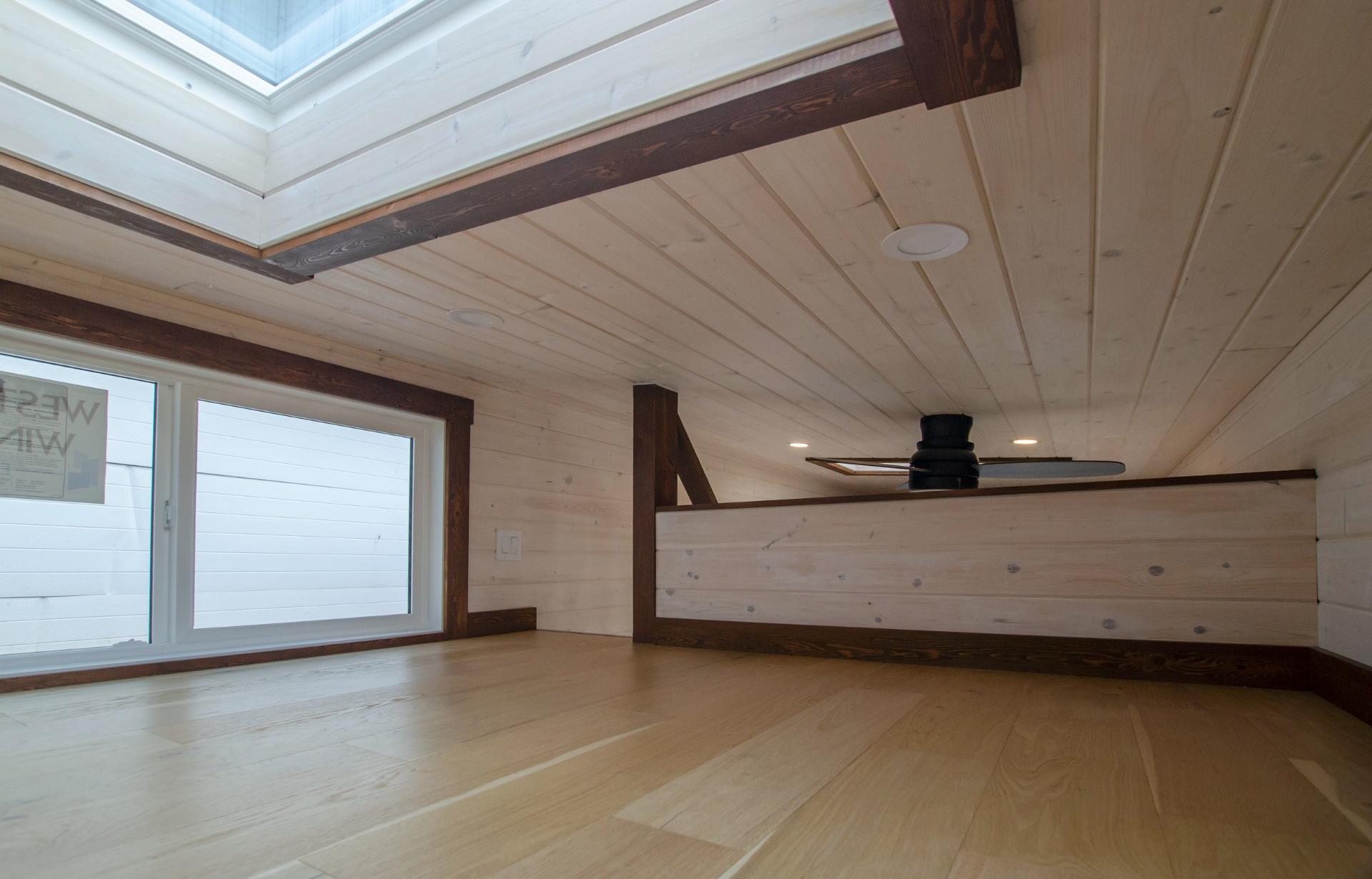 Bedroom Loft with Skylight - Pacific Wren by Rewild Homes