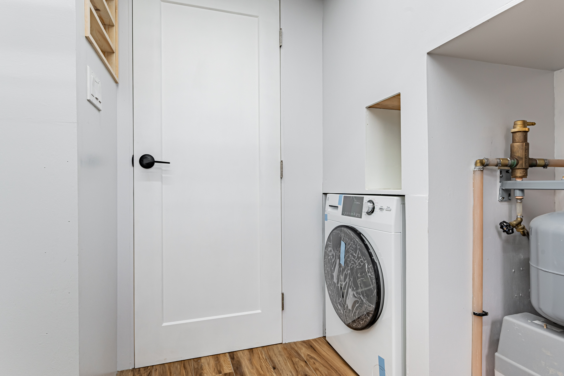 Washer/Dryer Combo in Bathroom - Pine Needle by Acorn Tiny Homes