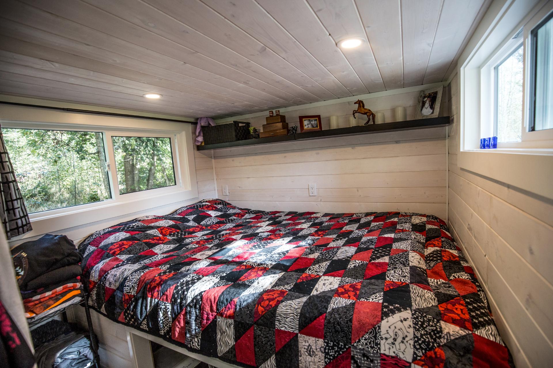 Loft Bedroom over Dog Nook - Simply Heaven by Sunshine Tiny Homes